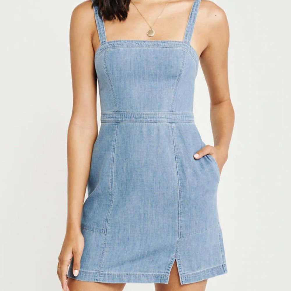 A&F Mini Cami Jean Dress with Pockets
